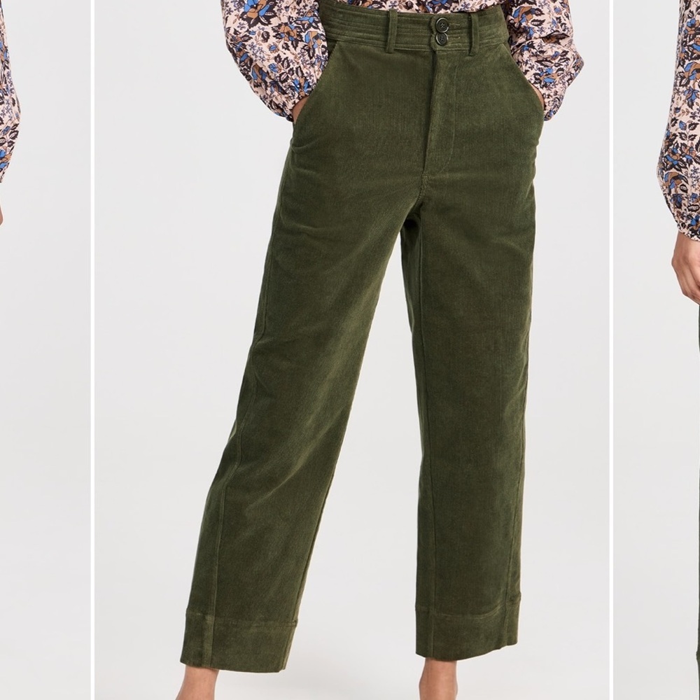 Apiece Apart Mari Barrel Pants Olive corduroy‎ Sz 12